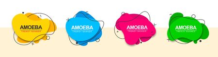 Set of vector banners of liquid form. Set of abstract templates. Vector design for ad, web and print.のイラスト素材