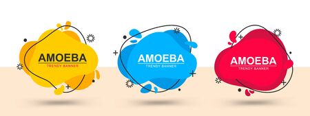 Modern set of abstract banners. Vector trendy template banners. Template ready for use in web or print design.のイラスト素材