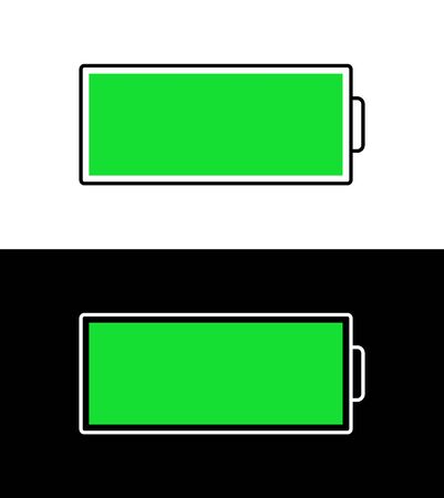 Vector battery icon. Flat battery indicator.のイラスト素材