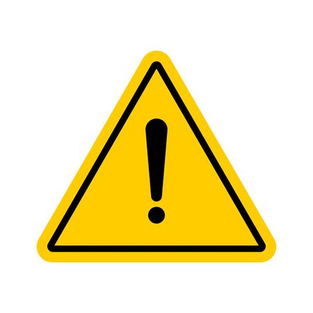 Vector hazard warning symbol. Warning icon, Sign of attention isolated on white background for use on web, typography, on the road, construction and more.のイラスト素材