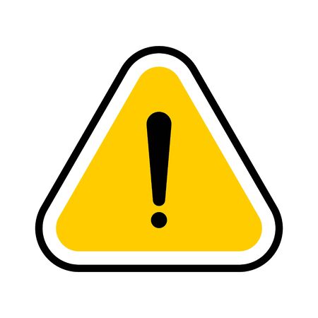 Vector hazard warning symbol isolated on white background. Warning icon, sign of problem for use on web, typography, on the road and construction.のイラスト素材