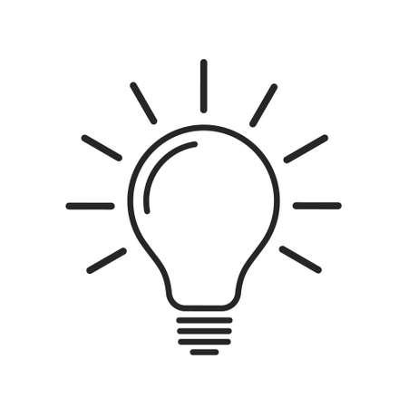 Light Bulb line icon for concept design. Vector flat idea sign isolated on white background.のイラスト素材