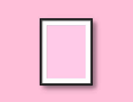 Realistic wall picture frame mockup for your design. Painting modern blank artwork.のイラスト素材