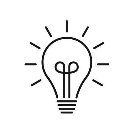 Light bulb line icon vector. Flat lamp sign. Idea symbol.のイラスト素材