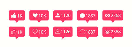 Vector social media icons. Like and comment icon.のイラスト素材