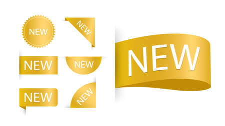 Tags set. Vector badges and labels with inscription "NEW".のイラスト素材