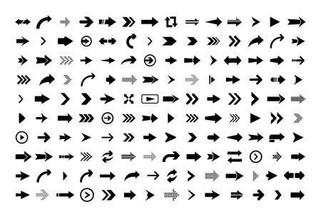 Arrow icon. Big set of vector flat arrows for web design, mobile apps, interface and more.のイラスト素材