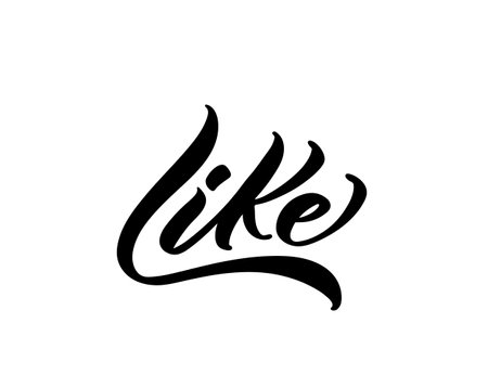 Like word. Hand lettering design for print on clothes, t-shirt, hoody. Modern calligraphy.のイラスト素材