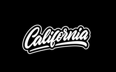 California hand lettering. Modern calligraphic print.のイラスト素材