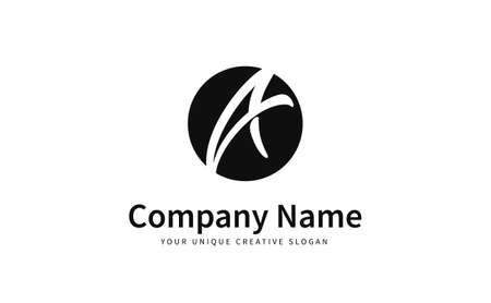 Unique initial letter A logo vector design template round shape. Creative minimalistic logo design.のイラスト素材
