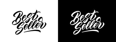 Best Seller hand lettering. Vector handwritten calligraphic text for stamp and tag. Typography design.のイラスト素材
