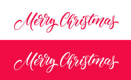 Christmas hand drawn lettering. Xmas banner text. Holiday handwritten calligraphy. Merry Christmas typography design.のイラスト素材
