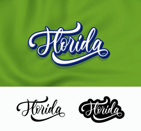 Florida, vector hand lettering design. Modern typography design.のイラスト素材