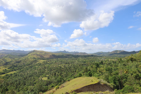 Scenic view of Cabantian hills in Guindulman, Bohol island, Philippines, Southeast Asia