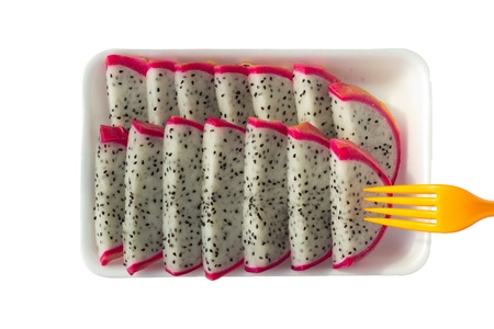 Dragon fruit, Safe from toxins, Fibrous, Low in calories, Rich in vitamin C, Chlorophyll の写真素材
