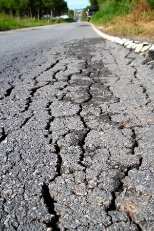 Asphalt road damage の写真素材