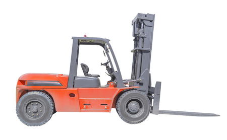 Forklift truck isolated on white .の写真素材