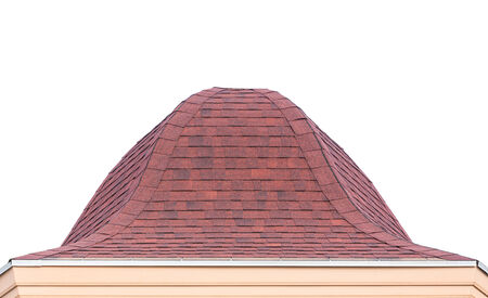 Red roof tile isolated on white 