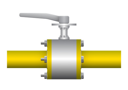 Illustration of valve and steel pipe.のイラスト素材