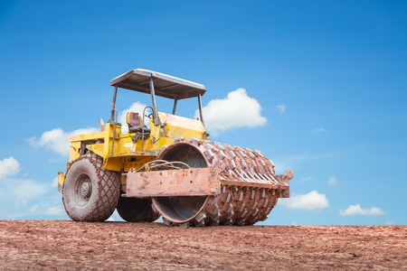 Compaction equipment with clear sky background.の写真素材