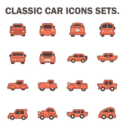 Classic car icons sets.のイラスト素材