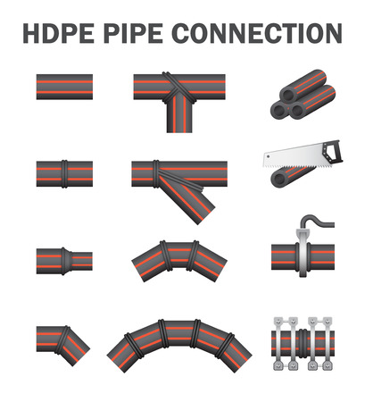 Vector of HDPE pipe connection.のイラスト素材