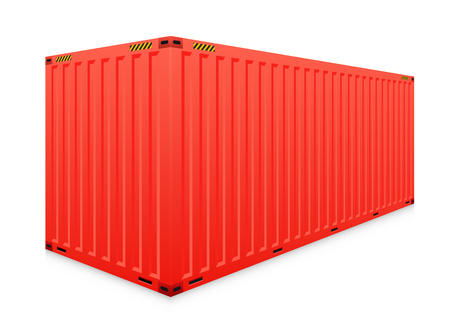 cargo container isolated on white background.のイラスト素材