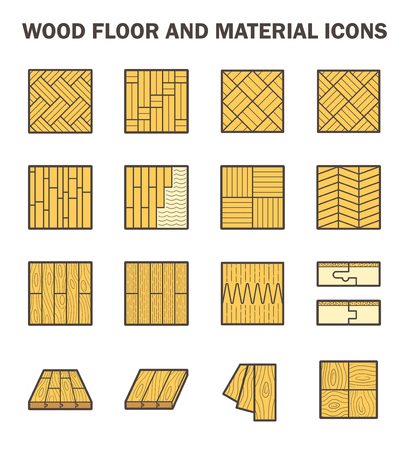 Wood floor and material icon sets design.のイラスト素材