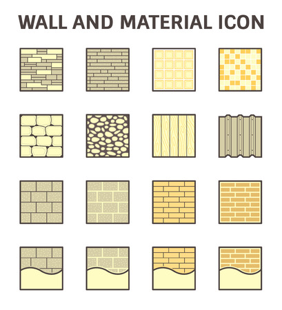 Wall pattern and material icon sets design.のイラスト素材