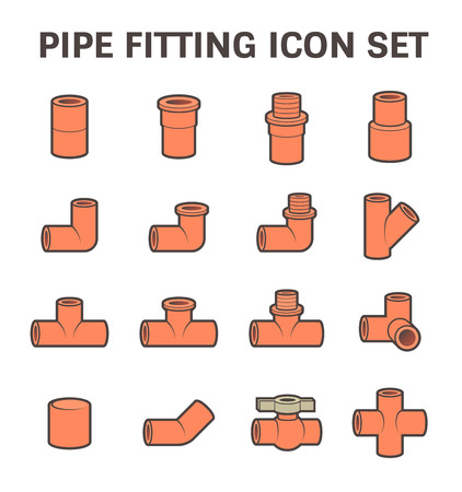 Vector icon of pipe fitting or pipe connector for plumbing and piping work.のイラスト素材