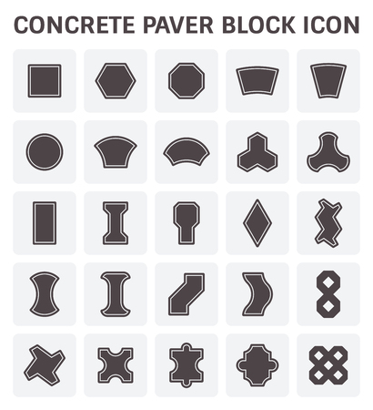 Concrete paver block or paver brick vector icon sets.のイラスト素材