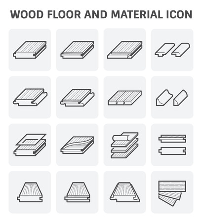 Wood floor and material vector icon set design.のイラスト素材