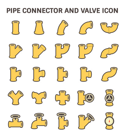 Pipe connector or pipe fitting and meter for plumbing and piping work.のイラスト素材