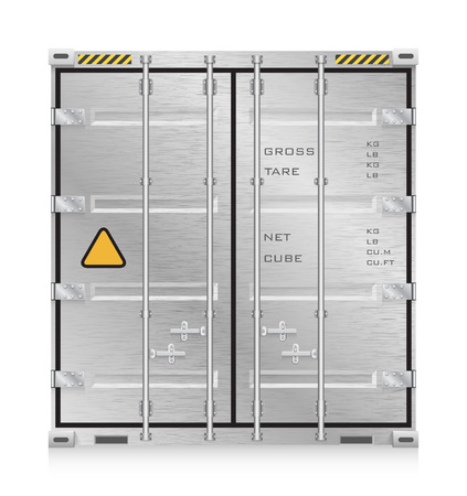 Vector of cargo container with metal surface for shipping and transportation work isolated on white background.のイラスト素材