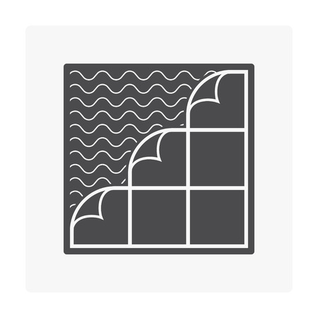 Tile floor installation and material icon.のイラスト素材