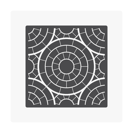 Concrete paver block floor icon set.のイラスト素材