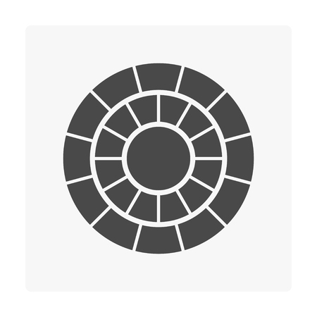 Concrete paver block floor icon on white.のイラスト素材