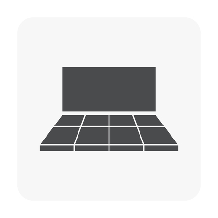 Tile floor installation  icon on white.のイラスト素材