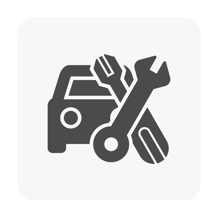Car maintenance icon on white.のイラスト素材