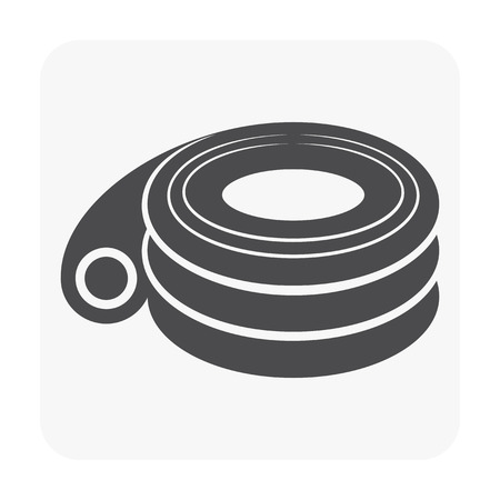 HDPE pipe and connection joint icon on white.のイラスト素材