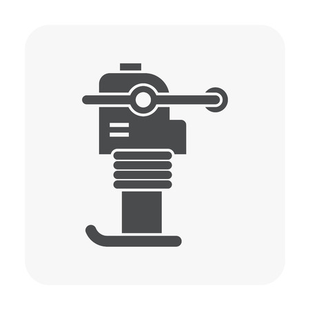 Soil compaction and equipment icon on white background.のイラスト素材