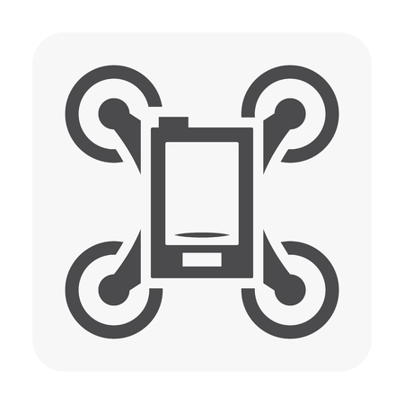 Drone and equipment icon on white background.のイラスト素材