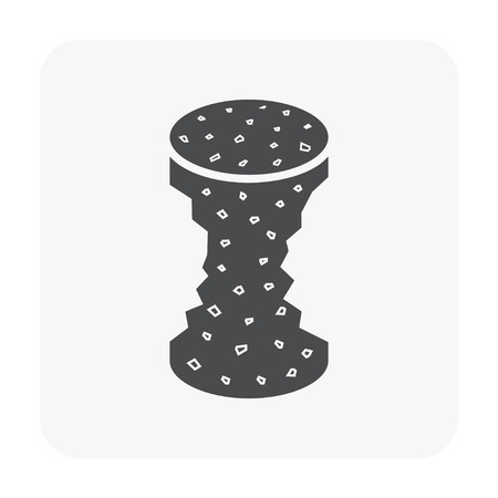 Concrete strength testing and equipment icon on white.のイラスト素材