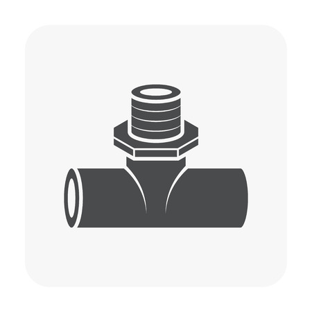 Pipe fitting icon on white backgroundのイラスト素材