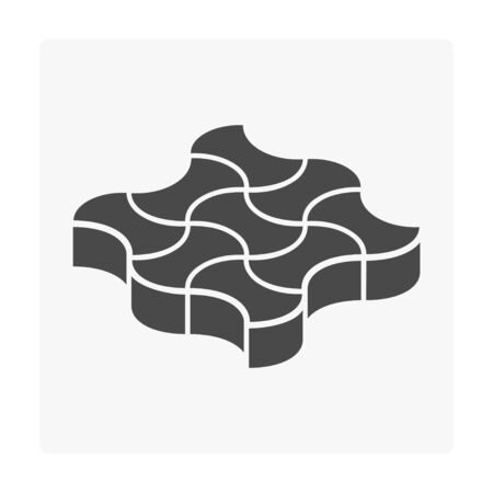 Concrete paver block floor icon.のイラスト素材