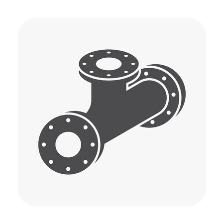 Steel pipe connector icon set.のイラスト素材