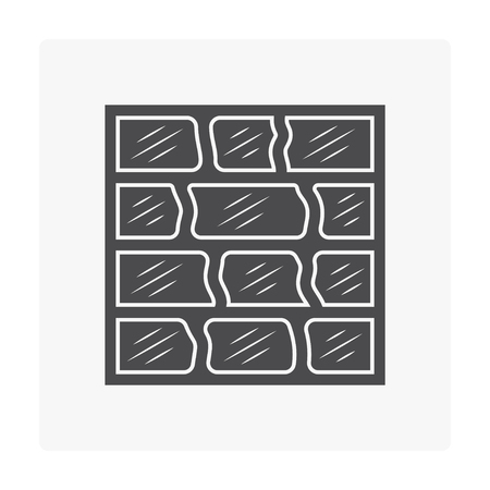 Block wall icon on white.のイラスト素材