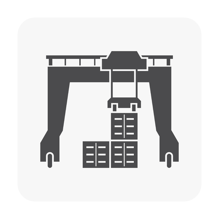Gantry crane icon on white.のイラスト素材