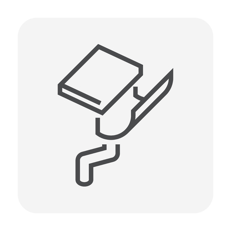 Gutter and drainage system icon, 64x64 perfect pixel and editable stroke.のイラスト素材