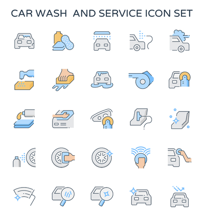 Car wash and service icon  set.のイラスト素材